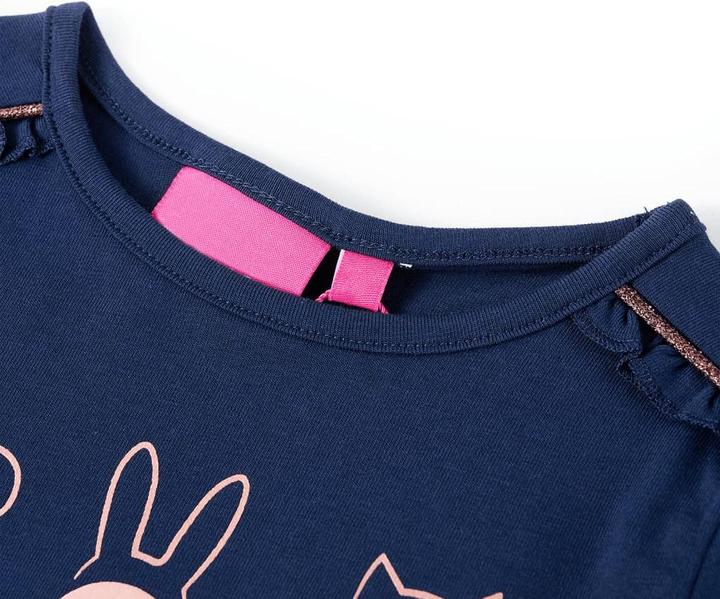 Actual product image VidaXL Children's long-sleeved shirt navy blue 92,Material: 95 % cotton (92)