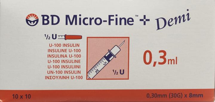 Actual product image BD U100 Insulin Syringes (Insulin injections)