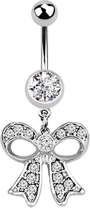 Produktbild Star Piercing Banane silber mit Anhänger Masche silber (Chirurgenstahl 316L)