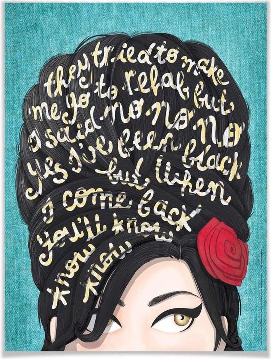 Actual product image Trenddeko Tohmé - Amy Winehouse: Rehab (50 x 60 cm)