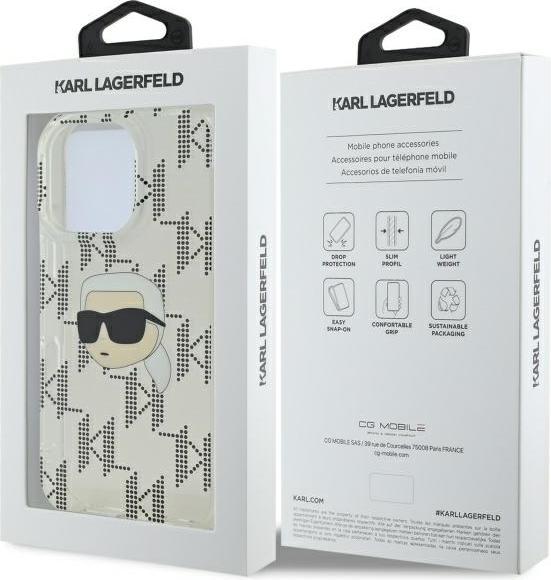 Productafbeelding Karl Lagerfeld KLHCP16LHKLPKHT iPhone 16 Pro 6,3" przezroczysty/transparante hardcase IML Karl Head E (Apple iPhone 16 Pro)
