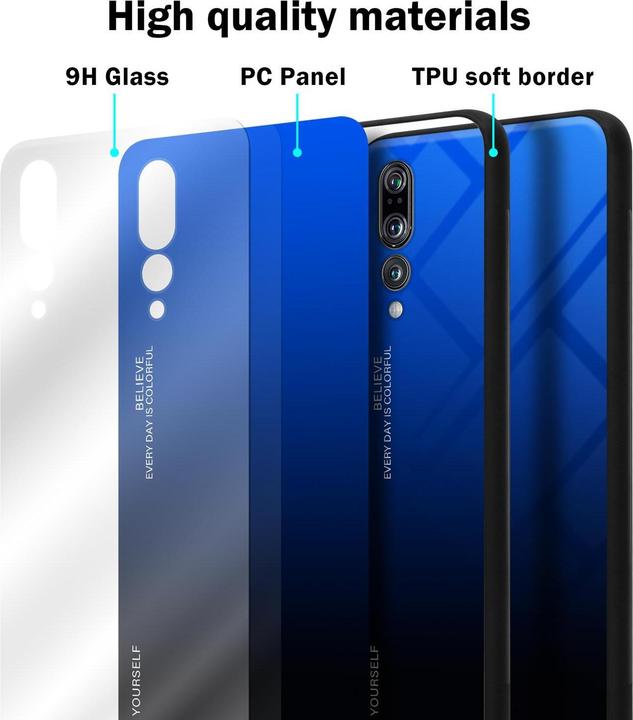Image du produit Cadorabo Couverture en verre TPU 2 couleurs (Huawei P20 Plus, Huawei P20 Pro)