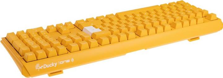 Actual product image Ducky One 3 yellow gaming keyboard, RGB LED - MX-Silent-Red (DE, Cable)