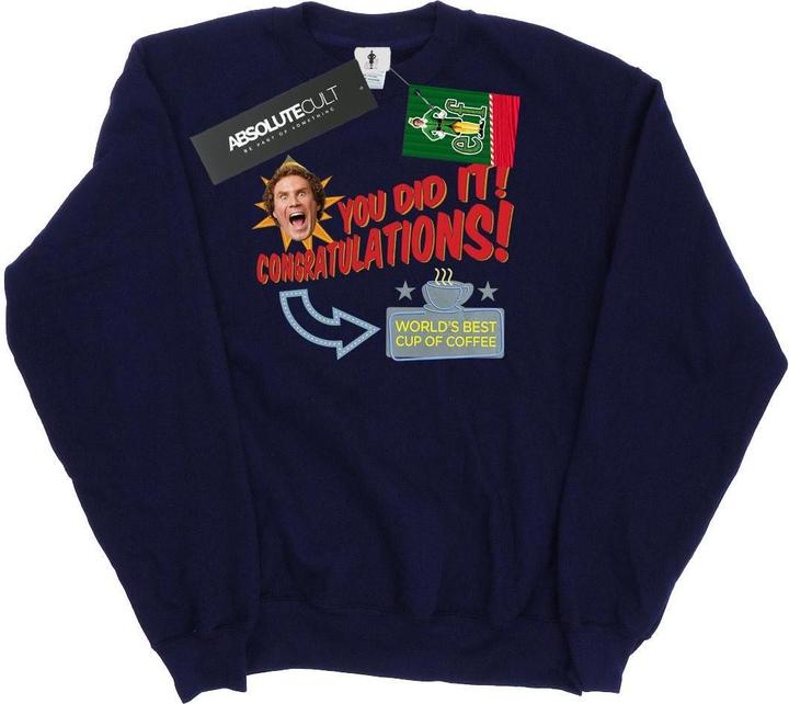 Actual product image Elf Womens/Ladies World's Best Coffee Sweatshirt (XL)