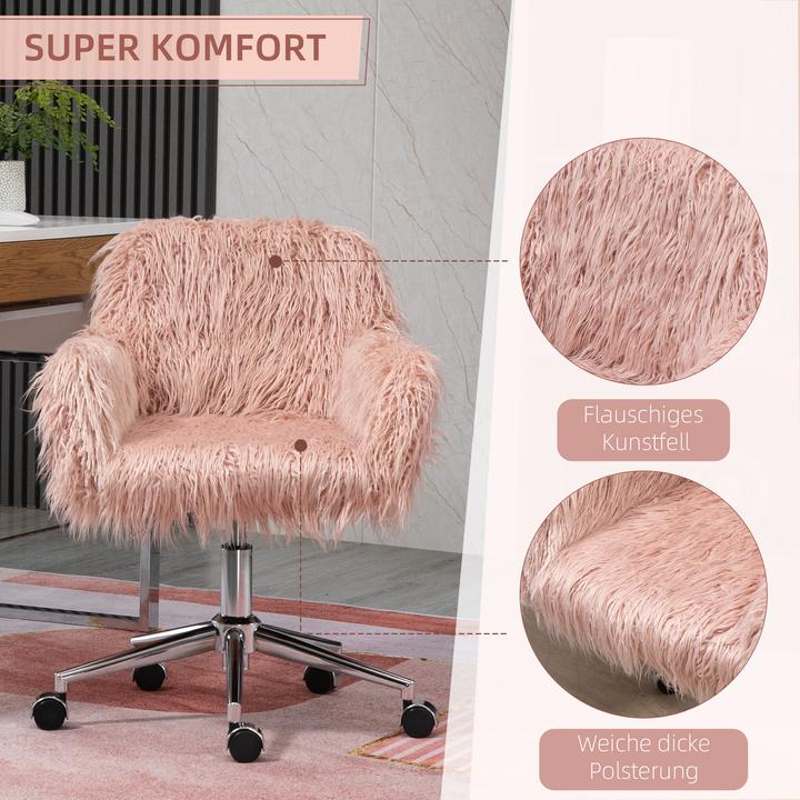 Actual product image Vinsetto Office chair with faux fur