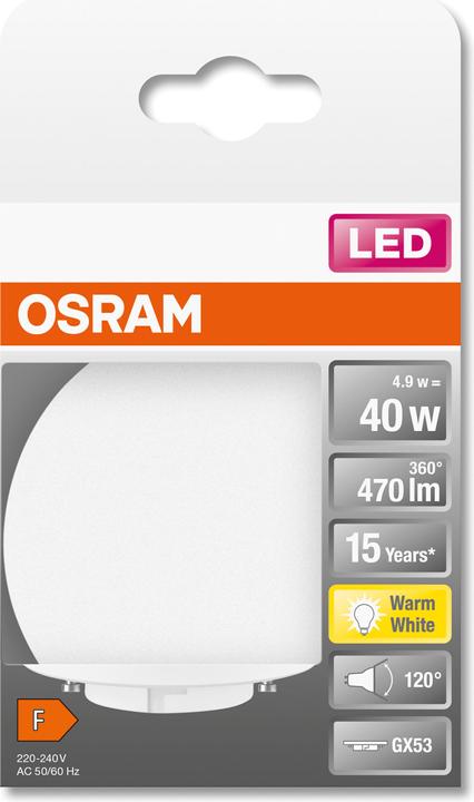 Produktbild Osram Led Star Gx53 (GX53, 4.90 W, 470 lm, 1 x, F)