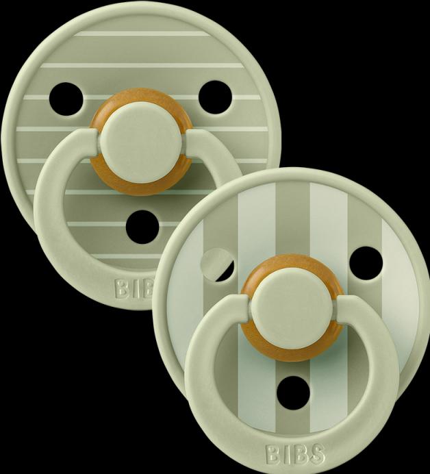 Bibs Studio Nuggi Colour 2 PACK Latex Round 0-6m Pin Sage Mix (2 x, up to 6 M.)