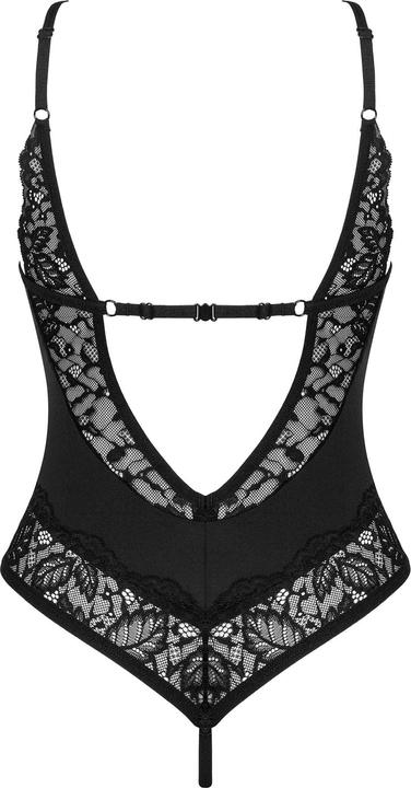 Produktbild Obsessive Bellastia Body mit offenem Schritt Schwarz (L, XL)