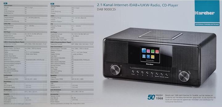 Actual product image Karcher DAB 9000CDI (Web radio, DAB+, Bluetooth, Wi-Fi)