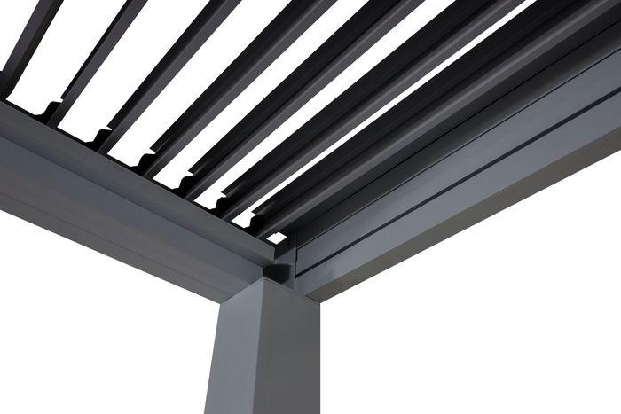 Produktbild Mendler Pergola HWC-L46, 11cm-Aluminium-Gestell, Regenrinne sturmfest, 3x3m, anthrazit (300 cm, 300 cm)