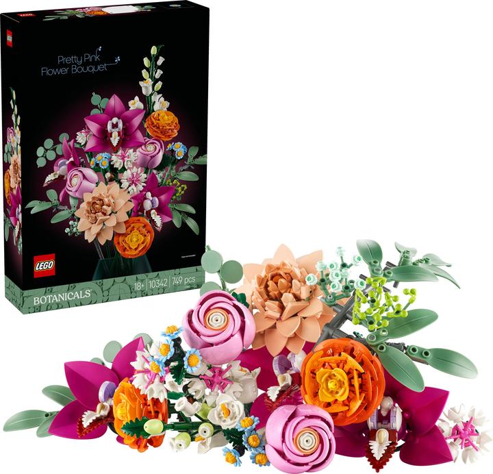 Produktbild LEGO Schöner Rosafarbener Blumenstrauss (10342, LEGO Botanical, LEGO Icons)