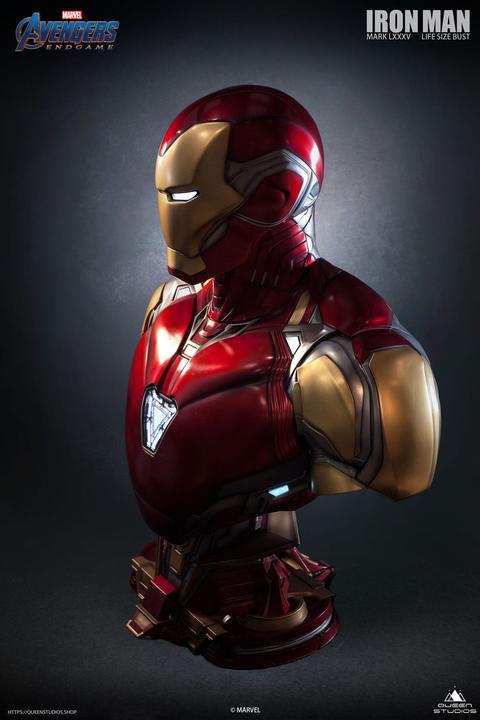 Actual product image Queen Studios Marvel's Avengers "Iron Man MK49/MK85" 1/1 Lifesize Bust Bundle
