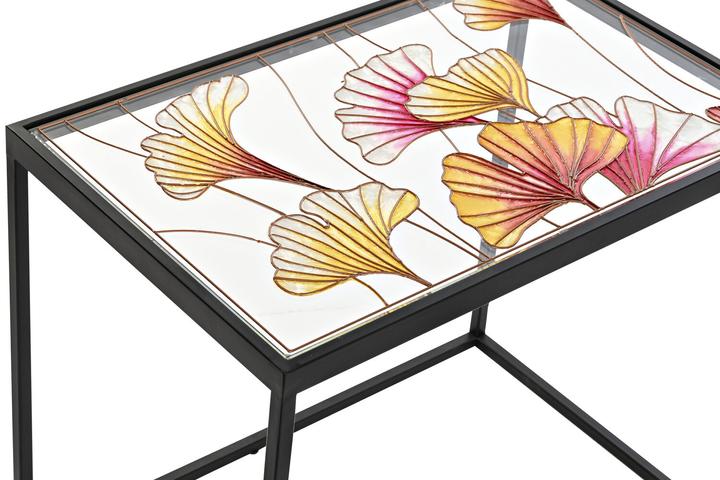 Actual product image DKD Home Decor Set of 3 tables Yellow Black Pink Golden 60 x 40 x 50 cm
