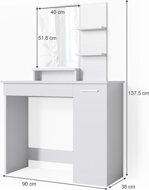 Image du produit Vicco Julia avec miroir (90 x 38 x 138 cm)