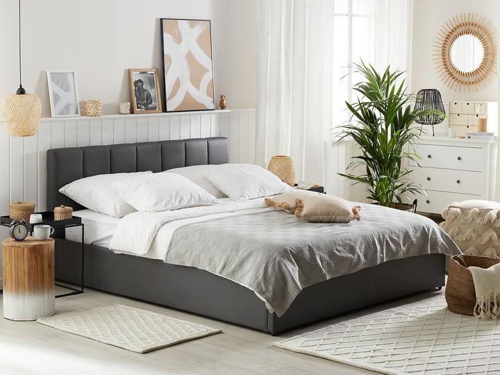 Immagine prodotto Beliani Letto in similpelle grigio con rete pieghevole 180 x 200 cm DREUX (180 x 200 cm)
