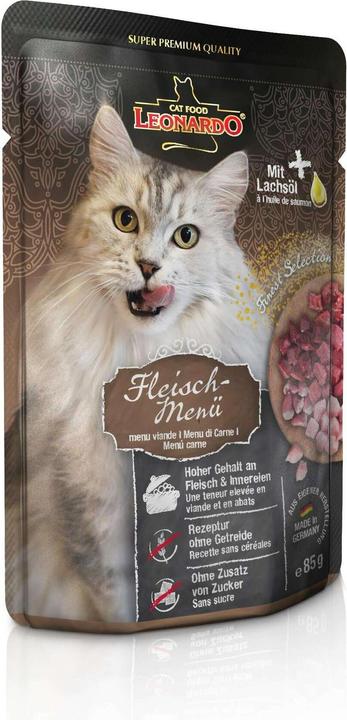 Produktbild Leonardo Cat Food Finest Selection Pouch Fleisch Menü (Adult, 1 Stk., 85 g)