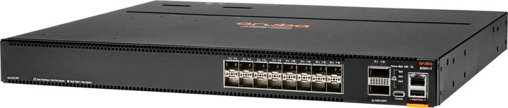 Actual product image Aruba HPE 8360-16Y2C v2 16p 25G SFP/SFP+/SFP28 2p 100G QSFP+/28 Back-to-Front 3 Fans 2 AC Bdl