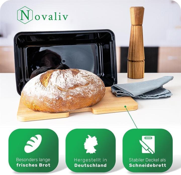 Produktbild Novaliv 2x Brotkasten Plastik mit Deckel 32x20x16,5cm Dose für Brot Brotkasten Kunststoff Aufbewahru