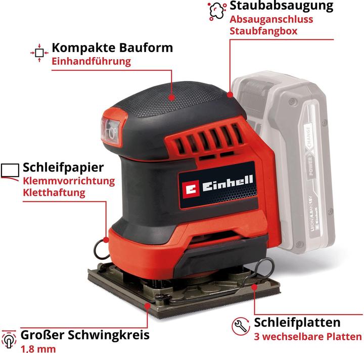 Actual product image Einhell TE-OS 18/113 3X Li (Sander)
