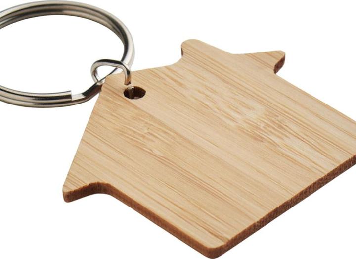 Actual product image MidOcean HouseBoo House Bamboo Keyring
