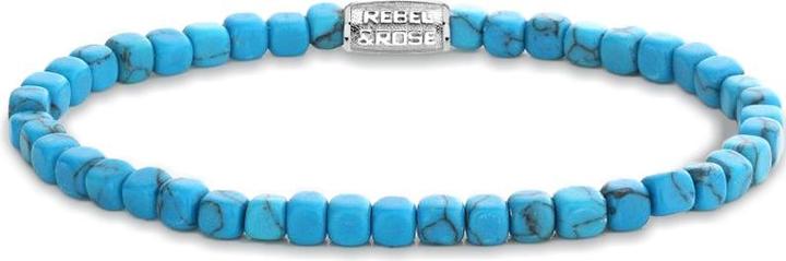 Produktbild Rebel Rose - Turquoise beaded bracelet Roll The Dice RR-40094-S - Dimension: 17.5 cm - M (M) (18 cm, Acero inoxidable, Turquesa)