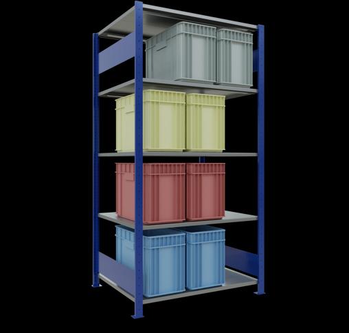 Immagine prodotto Schulte Lagertechnik Sistema di scaffalature di base senza viti MULTIplus150 con ripiani di lunghezza