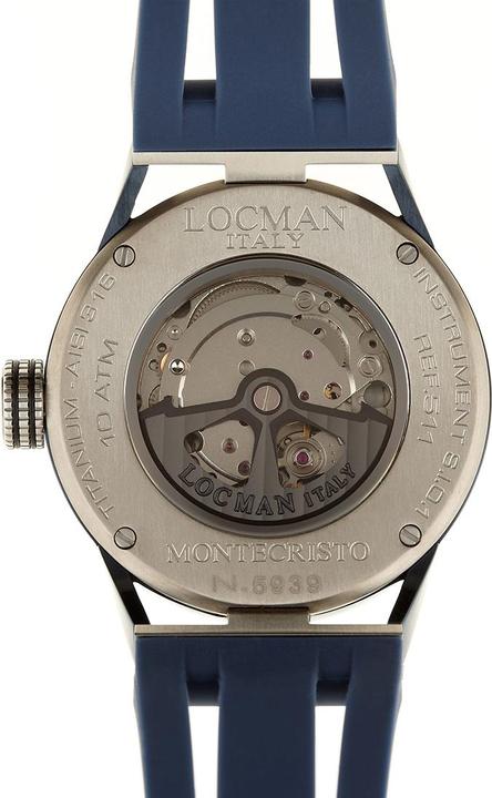 Image du produit Locman Italy Montre Montecristo Classic automatique PVD bleu Ref. 051 (Montre avec pierre précieuse, 44 mm)