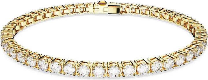 Swarovski Matrix Tennis Armband Rundschliff Weiss Gold