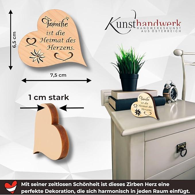 Image du produit ZNatur Zirben Arven Bois Cadeau Décoration avec gravure La famille est la maison du coeur No.130