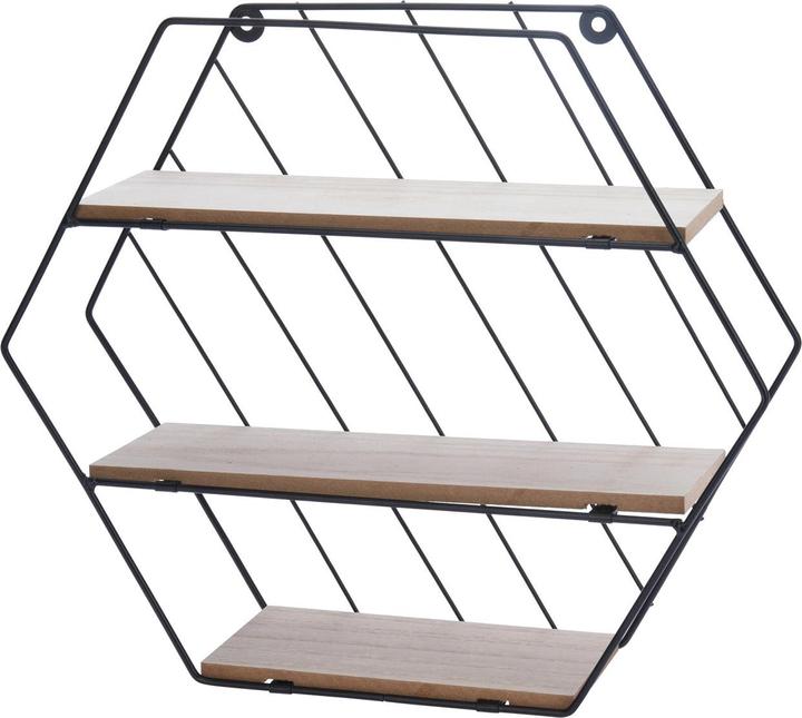 Casativo Étagère suspendue en métal et bois, noir, marron (31 x 9 x 35 cm)