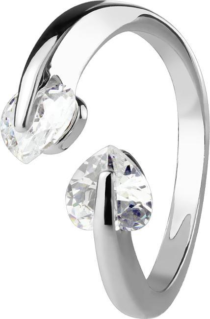 Produktbild Star Piercing Ring silber mit zwei Kristallherzen (50)