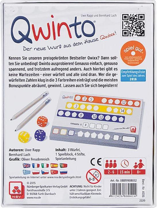 Energy Label NSV Qwinto (German, French, Italian, English)