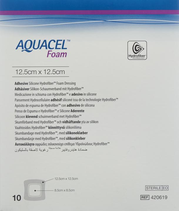 Actual product image Aquacel Ag Schaumverband adhäsiv 12.5x12.5cm (10 x)