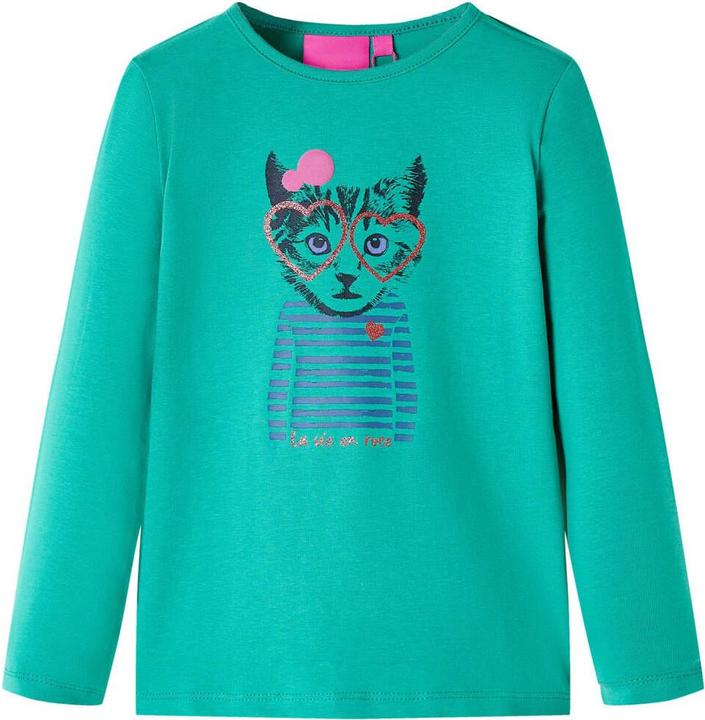 Immagine prodotto VidaXL Camicia da bambino a maniche lunghe verde chiaro 116,Materiale: 95 % cotone (116)