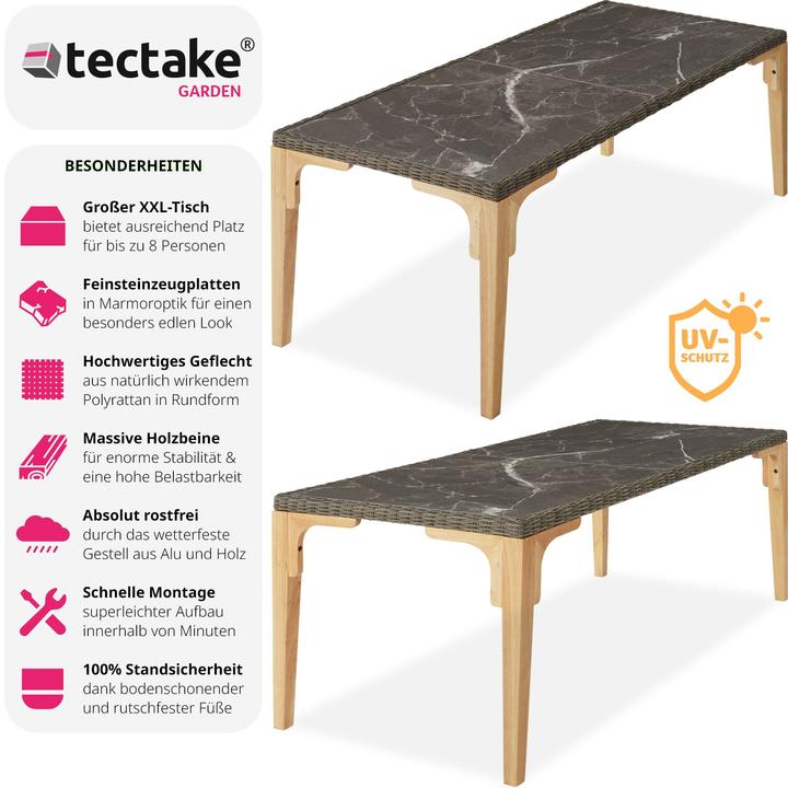 Image du produit tectake Table en rotin Foggia 196x87x76cm (196 cm)