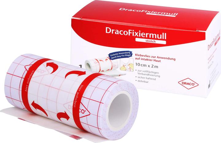 Produktbild Dracco DracoFixiermull stretch hypoallergenes Klebevlies 10 cm x 2 m, 1 St. Pflaster (1 x)