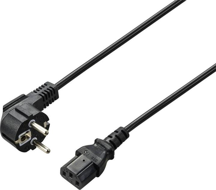 Actual product image Renkforce IEC connection cable (1x earthing contact angled plug - 1x IEC connector (0.75 m)