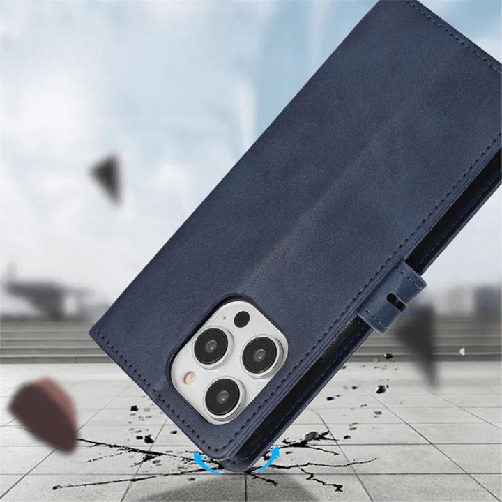 Produktbild Cover-Discount iPhone 15 Pro Max - Premium Handyhülle Etui dunkelblau (Apple iPhone 15 Pro Max)