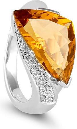 Actual product image Breuning RING - E.CITRIN/Brill. 0,122 Ct. H/si (49, 750/18 K Gold)