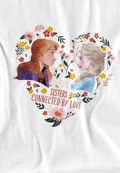 Actual product image Disney Frozen Childrens/Kids Sisters Connected By Love Elsa Anna Valentine's Day T-Shirt (152, 158)