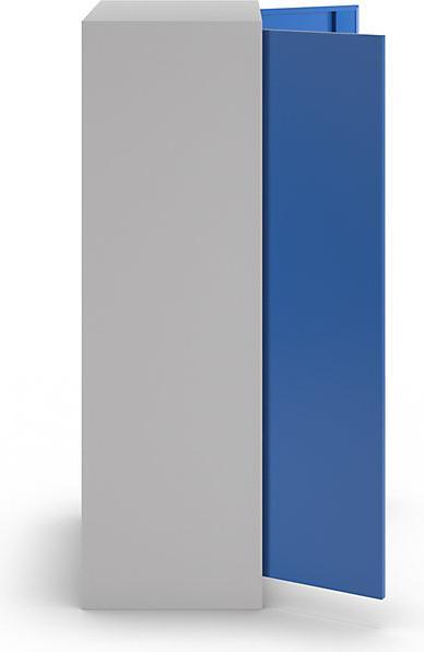 Produktbild eurokraft pro Vertikalauszugschrank, ohne Trennwand, 3 Auszüge, lichtgrau / enzianblau (100 cm, 195 cm)