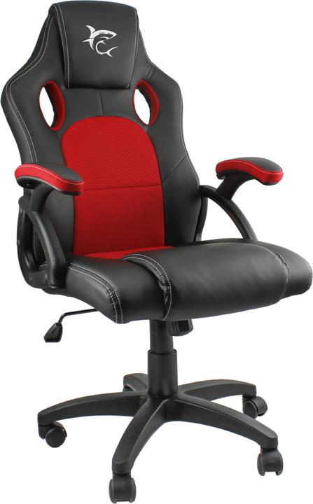 Actual product image White Shark King's Throne Gaming Chair, Black-Red