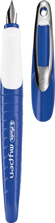Immagine prodotto Herlitz Penna stilografica per la scuola my.pen pennino L / bianco (Blu/bianco, 1 x)