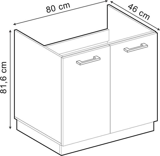 Produktbild Vicco Küchenunterschrank R-Line, Goldkraft Eiche/Weiss, 80 cm AP Marmor