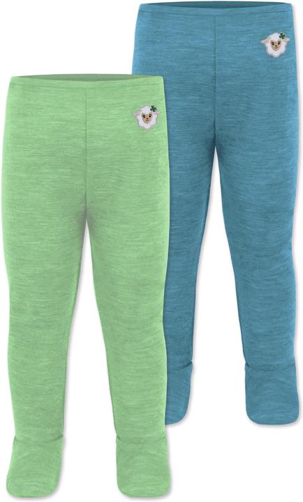 Normani 2er Pack Baby Merino Unterhose mit Füssen - 9539