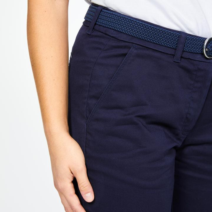 Image du produit Inesis Chinos de golf en coton pour femmes - MW500 Bleu marine (XXS)