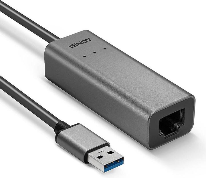 Produktbild Lindy USB 3.0 auf 2.5G Ethernet Konverter 2.5 Gigabit-Ethernet-Anbindung ans Netzwerk (USB 3.0, RJ45 2.5 Gigabit Ethernet (1x))