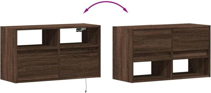 Immagine prodotto VidaXL Mobile TV Parete attrezzata Lavagna sospesa Illuminazione LED effetto rovere marrone
