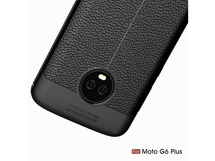 Produktbild Screenguard Motorola Moto G6 Plus Hülle Leather Design TPU Cover (Motorola Moto G6 Plus)