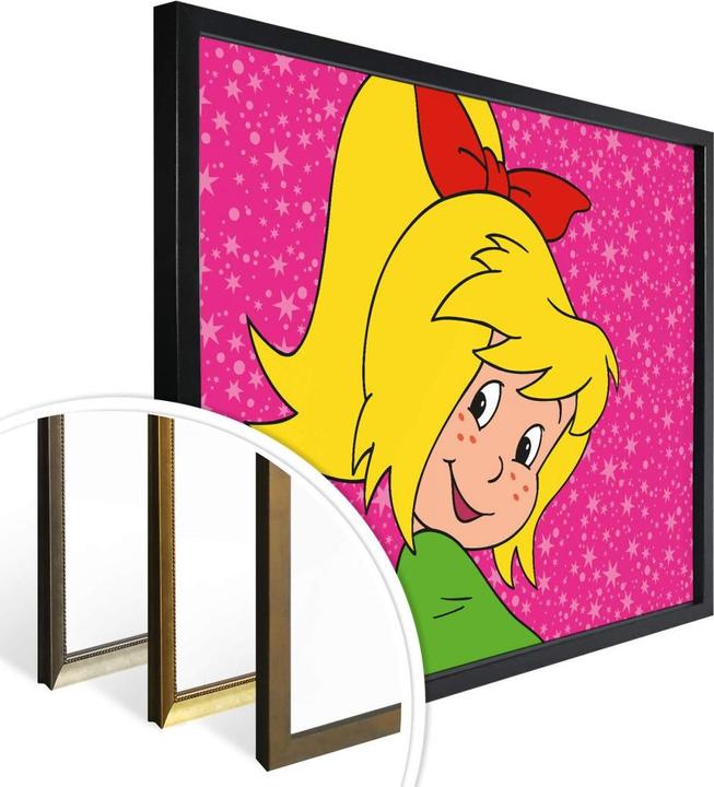 Produktbild Bibi Blocksberg Gesicht auf farbigem Hintergrund (30 x 24 cm)